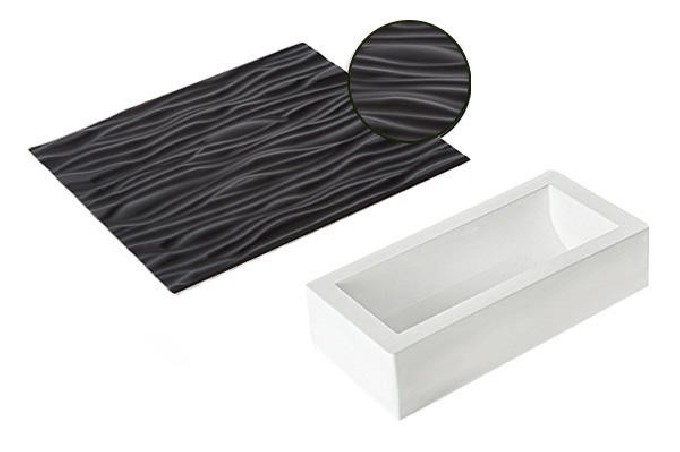 SILIKOMART KIT MOULE BUCHE +TAPIS RELIEF BOIS 250 X 90 H 70MM VOLUME 1300ML