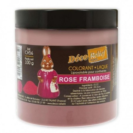 COLORANT LAQUE EN POUDRE POUR CHOCOLAT ROSE FRAMBOISE 100GR CH 56