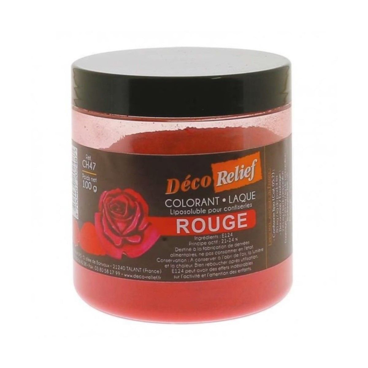 COLORANT LAQUE EN POUDRE POUR CHOCOLAT ROUGE100GR CH 47