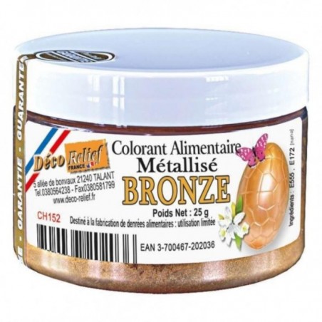 POEDER EETBAAR KLEURSTOF BRONZEN METAAL25GR POT