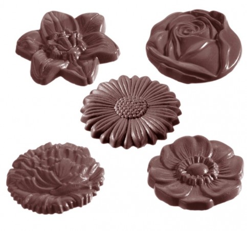 MOULE À CHOCOLAT CARAQUE FLEUR RONDE CW1048 2X5 -- 6GR