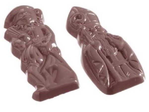 MOULE À CHOCOLAT  ST NICOLAS/PÈRE FOUETARD CW1078 4X3 -- 9.5GR 275X135MM