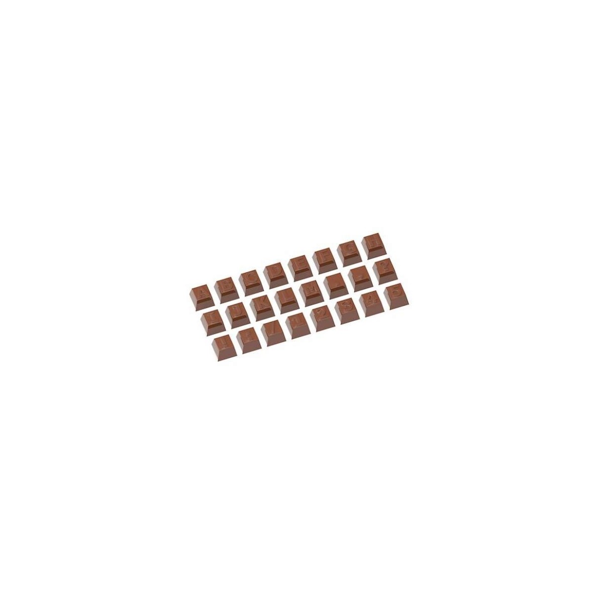 +MOULE À CHOCOLAT PARTIE 1 ALPHABET 24 FIG. CW16283X8 -- 12GR 275X135MM