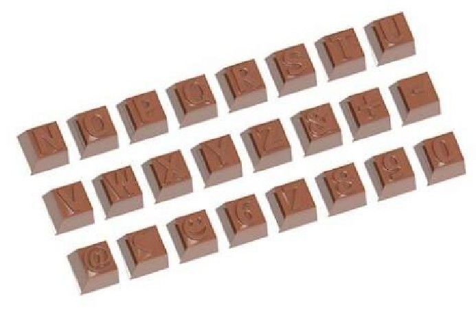 +MOULE À CHOCOLAT PARTIE 2 ALPHABET 24 FIG. CW16293X8 -- 12GR 275X135MM