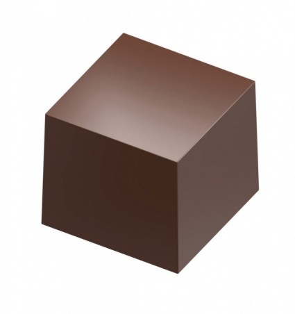 CHOCOLADEVORM MAGNEET KUBUS CW1000L20WITTE VERPAKKING MET TRANSPARANT DEKSEL VOOR 18 PR