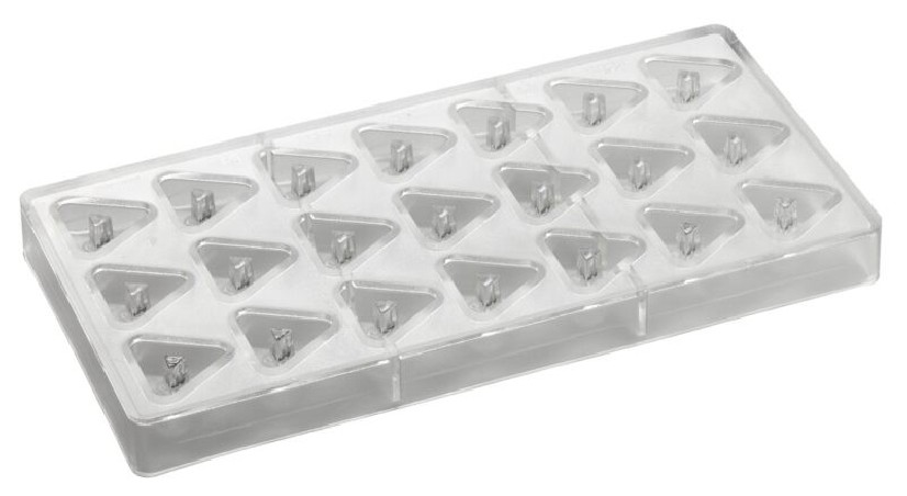 MOULE PRALINE POLYCARBONATE TRIANGLE 275X135MM21 PRALINES DE 10GR