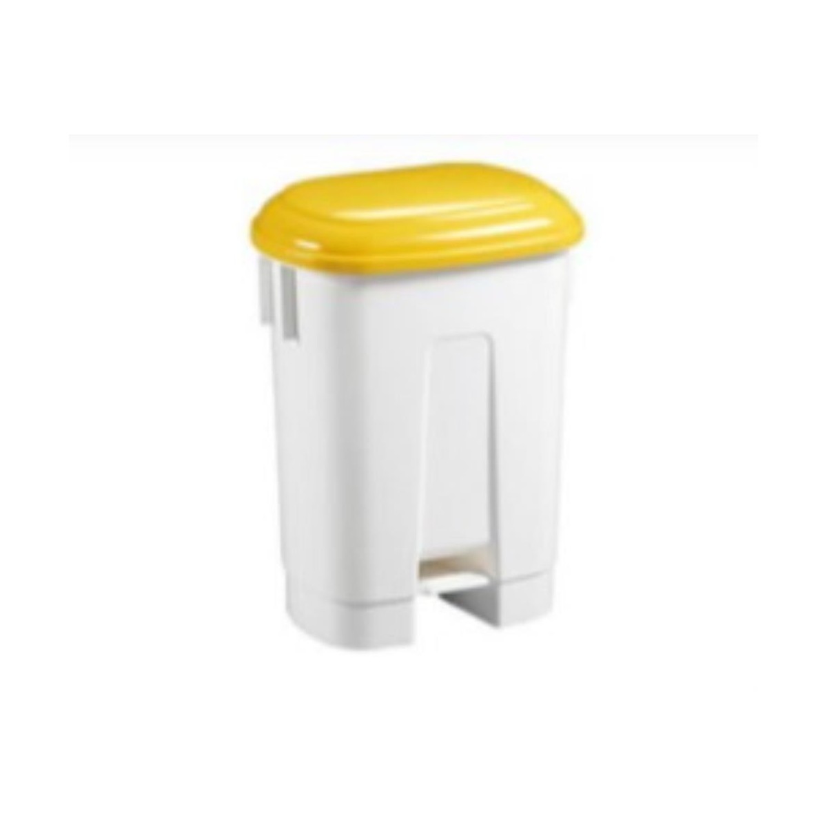 POUBELLE A/PEDALE+COUVERCLE JAUNE  ROBUSTE 60L