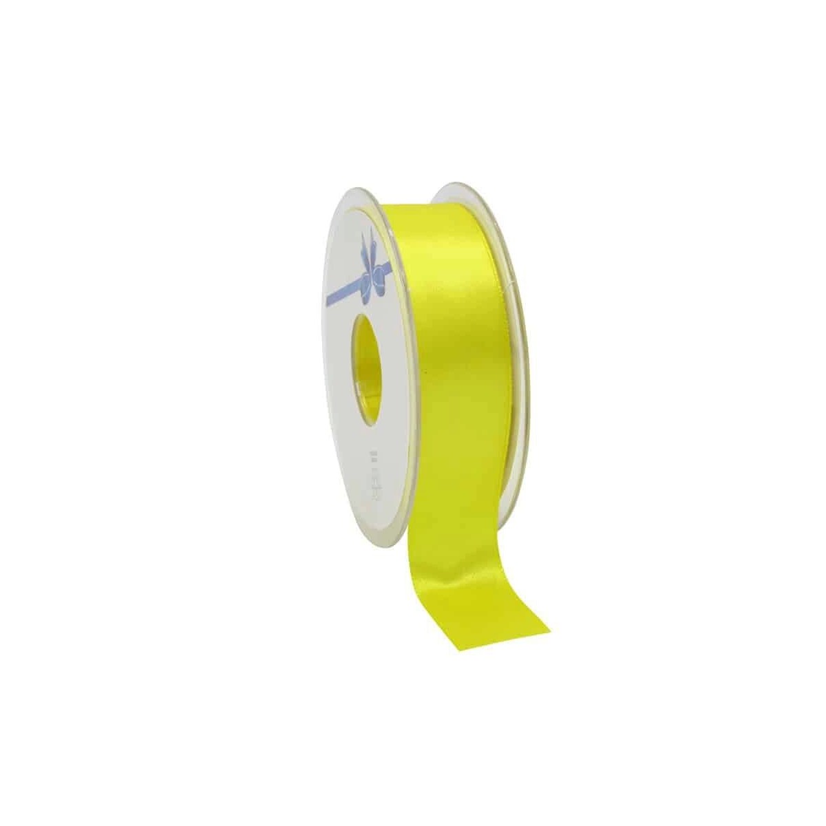 RUBAN DOUBLE FACE SATIN JAUNE 25MM X 25M