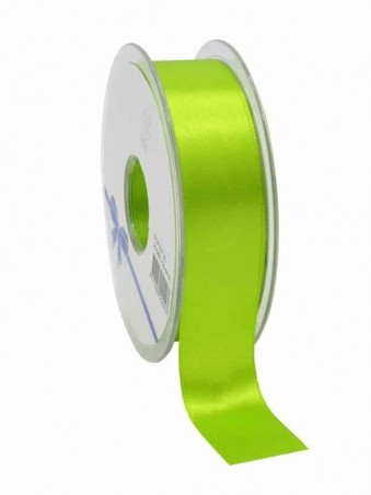 RUBAN DOUBLE FACE SATIN VERT KIWI 25MM X 25M