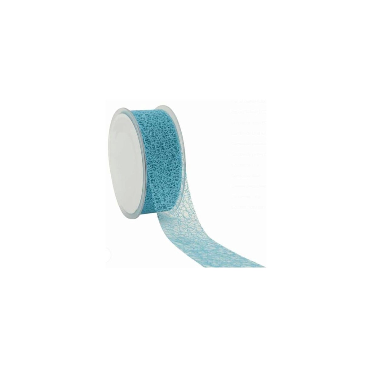 RUBAN TREILLIS BLEU TURQUOISE 38MM 20MM