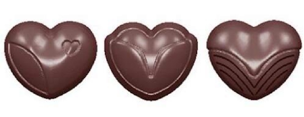 MOULE À CHOCOLAT COEUR CLASSIC 3 FIG. CW157713.5X27.5CM  3X7 11GR