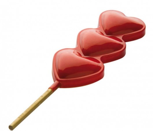 CHOCOLATE MOULD LOLLIPOP 3 HEARTS CF1103 17.5X27.5CM  1X6 21GR