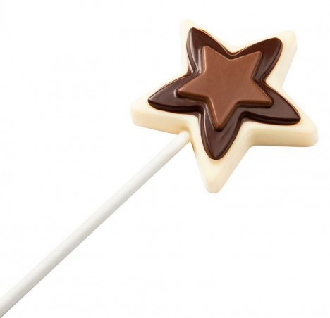 CHOCOLATE MOULD LOLLIPOP STAR CF1105 13.5X27.5CM  1X4 23GR