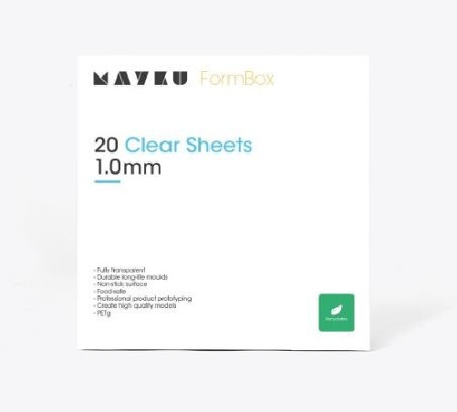 TRANSPARENT SHEETS FOR MAYKU FORMBOX 1MM 20PCS ON/ORDER