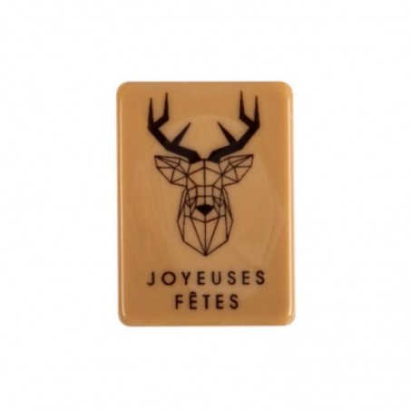 + 14879 PLAQUETTE JOYEUSES FÊTES CARAMEL 2,8 CM X 4 CM 120 PCESS/CD