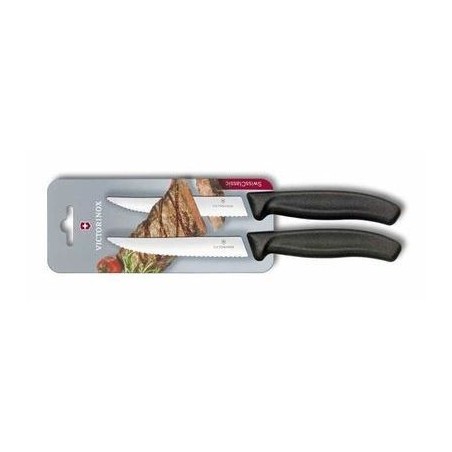 VICTORINOX SET 2 COUTEAUX STEAK DENTE LAME 11CM