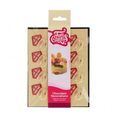 FUNCAKES THOOFD SINTERKLAAS  45X30MM IN CHOCOLADE  12 STUKKS