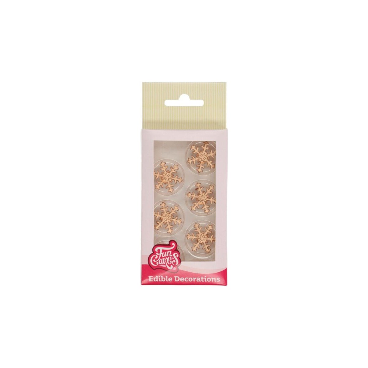 FUNCAKES BRONZE SNOWFLAKES IN SUGAR 12 PIECES