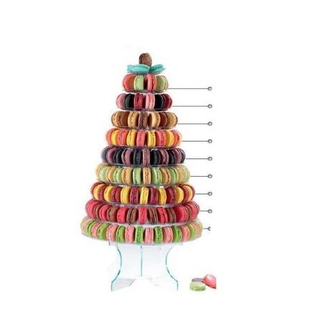 PYRAMIDE A MACARONS NM VERSION TRANSPARENT10 PLATEAUX AMOV HT46CM DIAM.33CM +-237 MACARONS