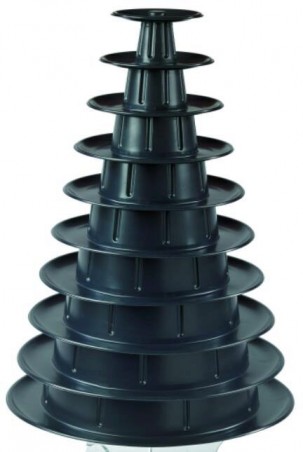 PYRAMIDE A MACARONS NM VERSION NOIR +EPAIS 10 PLATEAUX AMOV HT46CM +-237 MACARONS