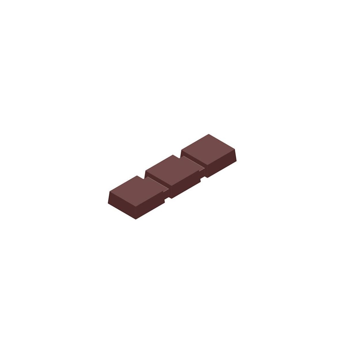 MAGNETIC CHOCOLATE MOULD BAR 3 BLOCK CW1000L24 13.5X27.5CM 1X4 40GR 