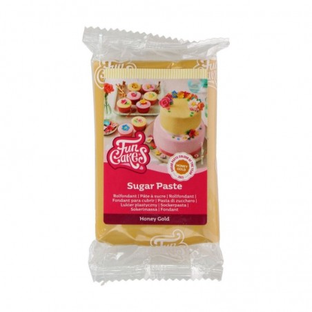 FUNCAKES SUGAR PASTE HONEY GOLD 250GR