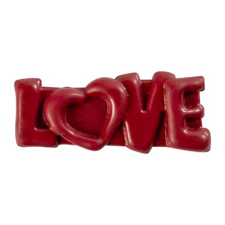 2068528 LETTRE LOVE ROUGE RELIEF 52X23MM 40 PCES