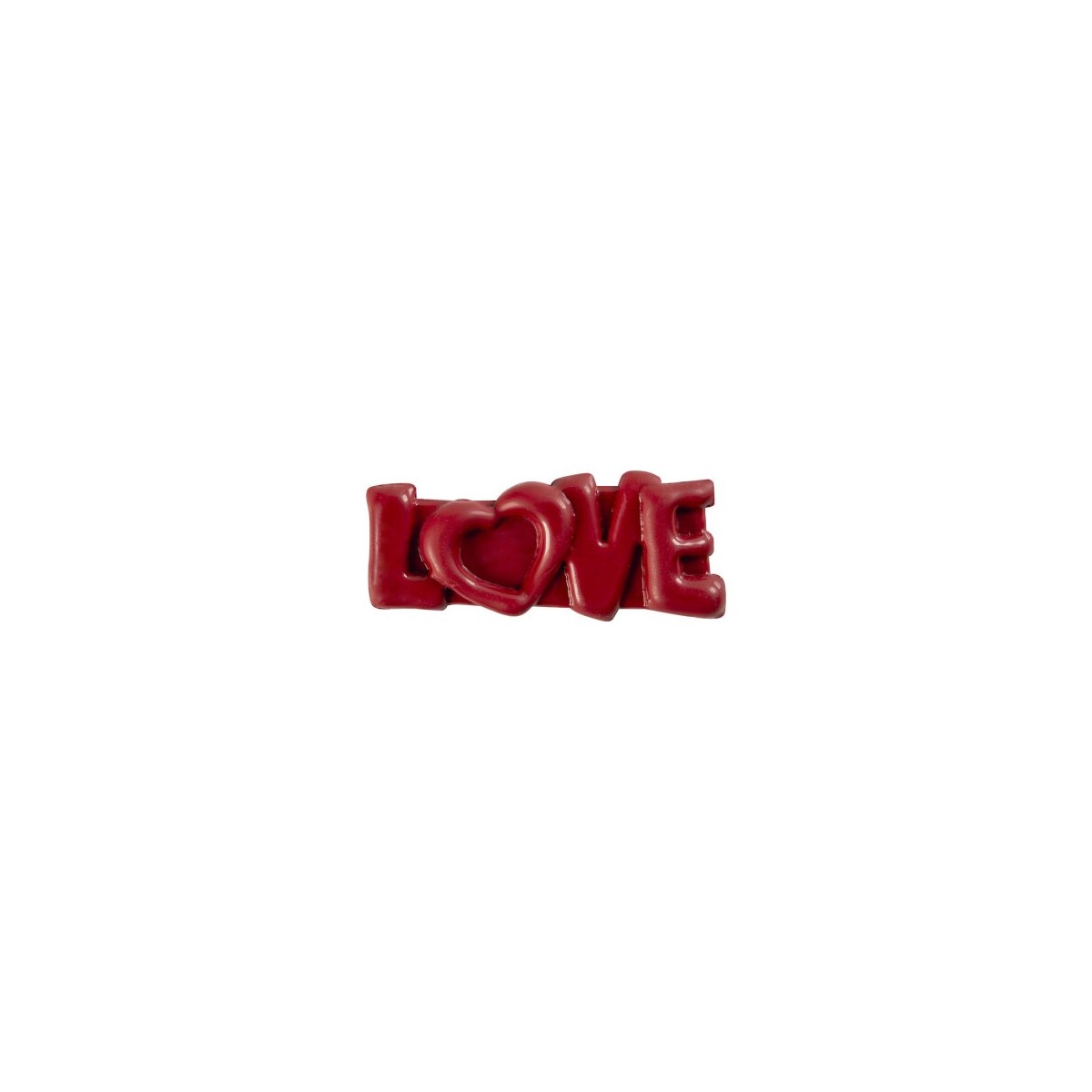 2068528 LETTRE LOVE ROUGE RELIEF 52X23MM 40 PCES