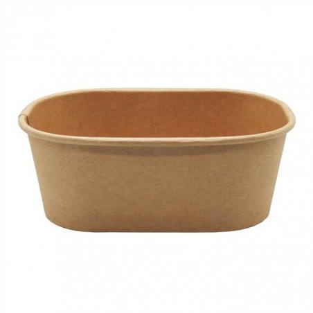 RECTANGULAR KRAFT CONTAINER +PE 17X12X6CM 750ML 25PCES