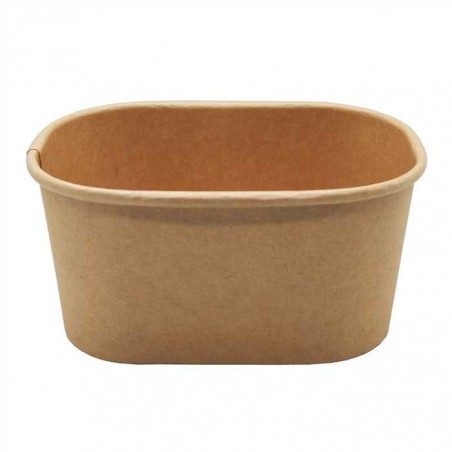 RECTANGULAR KRAFT CONTAINER +PE 10,8X7,8X5CM 250ML 25PCES