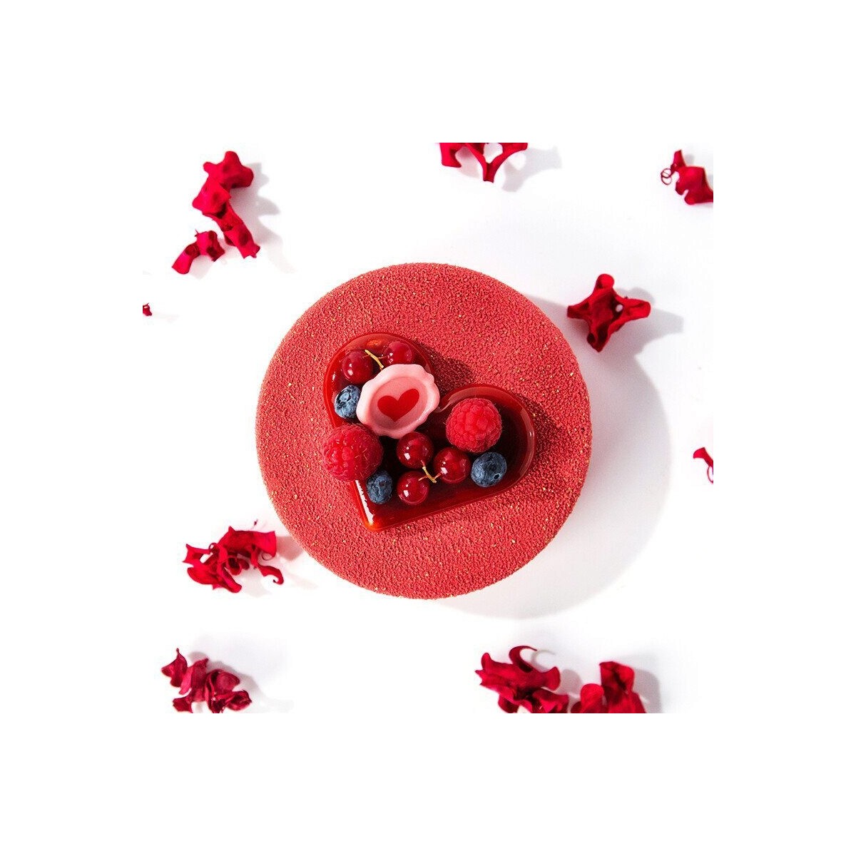 68054 TAMPON ROSE AVEC COEUR ROUGE CHOCOLAT Ø3CM175 PCES