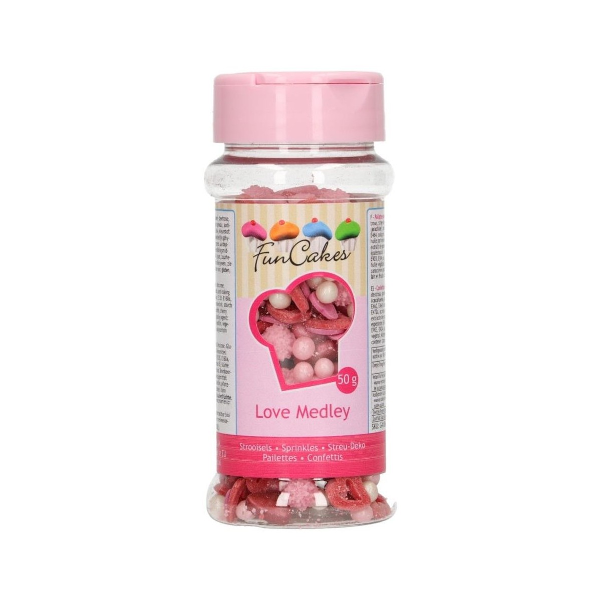 FUNCAKES MIX DECORATION EN SUCRE THEME AMOUR 50GR