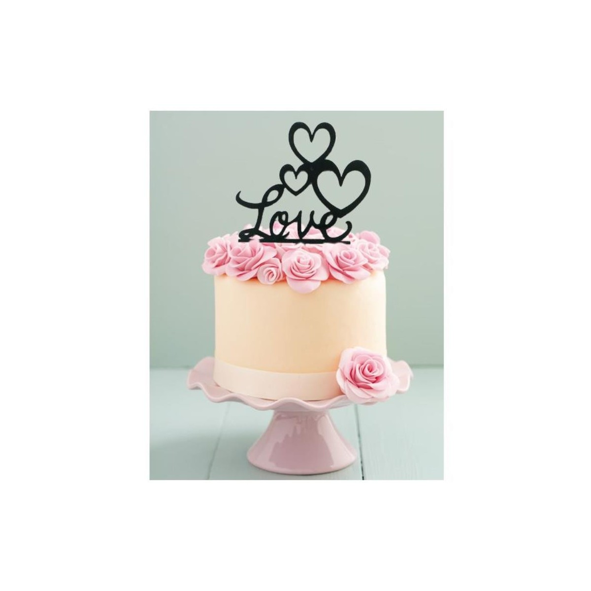 LOVE AVEC COEURS GM A PIQUER NOIR 2D 12.5CM