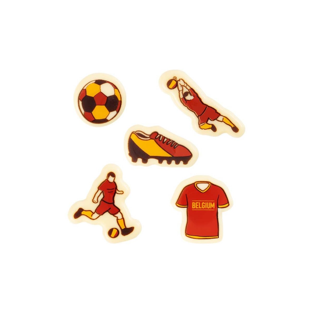 24138 ASSORTIMENT VOETBAL BELGIUM 4CM 125PCS S/CDE