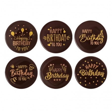 67001 RONDJE HAPPY BIRTHDAY 5CM 75PCS OP/ORDER