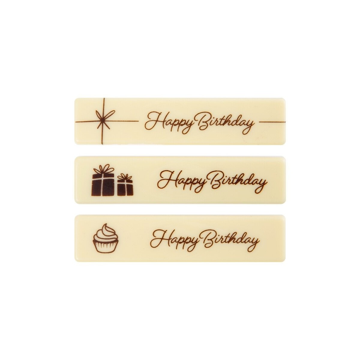 2067004 PLAQUETTE HAPPY BIRTHDAY 10X2,2CM 60PCS S/CDE