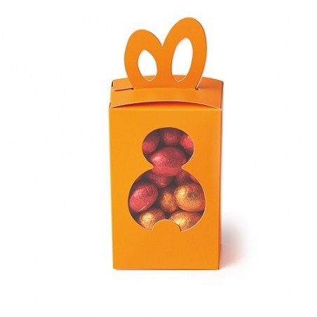 EGG CARTON BUNNY BOX APRICOT FOR 375/500GR 8,4X5,8XH13,5CM 25PCS