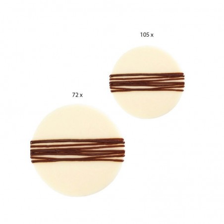 1034367 DISQUE CHOCOLAT BLANC AVEC LIGNE NOIR 30/38MM 177 PCES