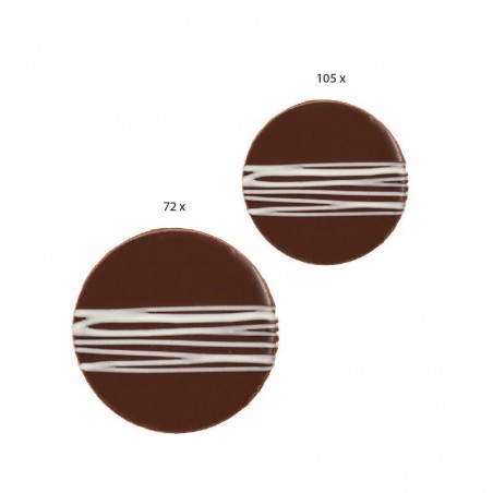 34368 DISQUE CHOCOLAT NOIR AVEC LIGNE BLANCHE 30/38MM 177 PCES 