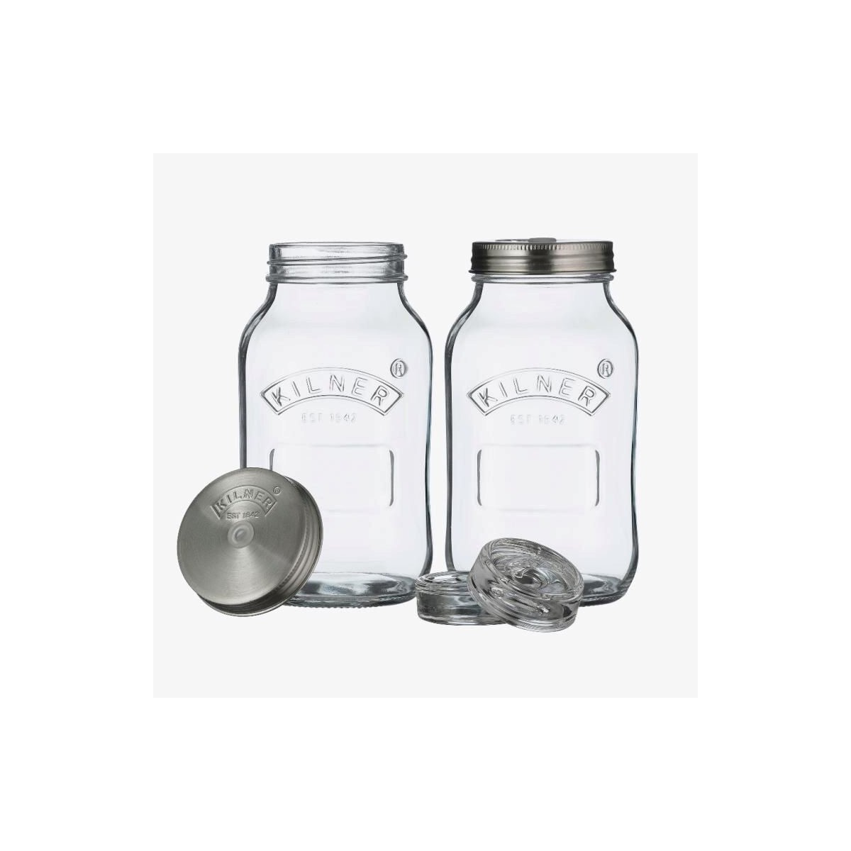 KILNER SET OM TE FERMENTEREN MET 2 GLAZEN BOKALEN 1L