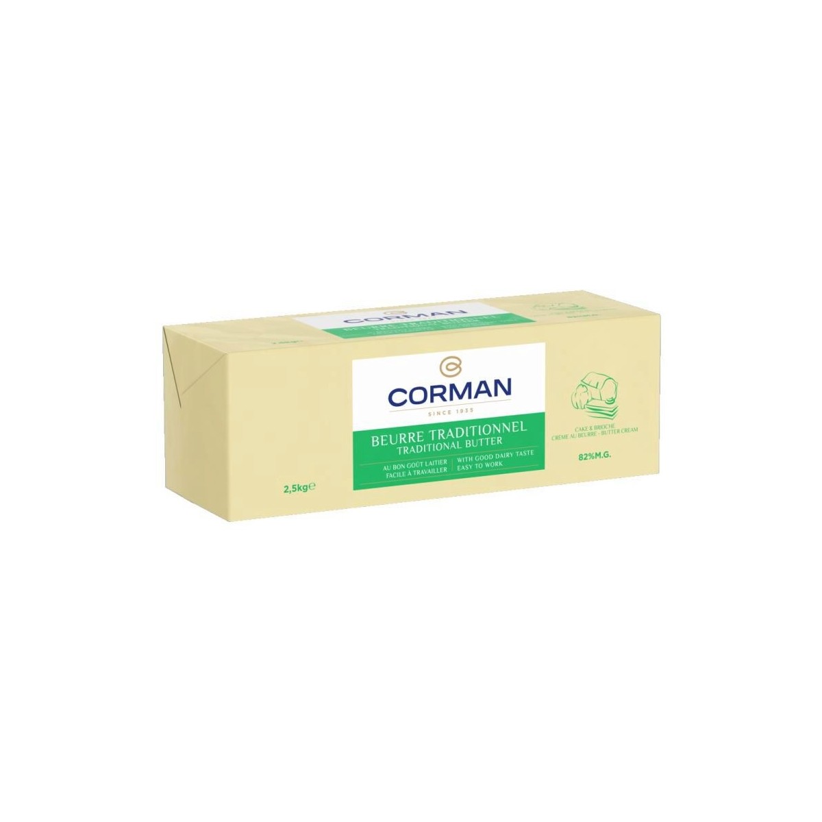 CORMAN DAIRY BUTTER BRIOCHE & CAKE 4 X 2,5KG 269532- 0132815  KG