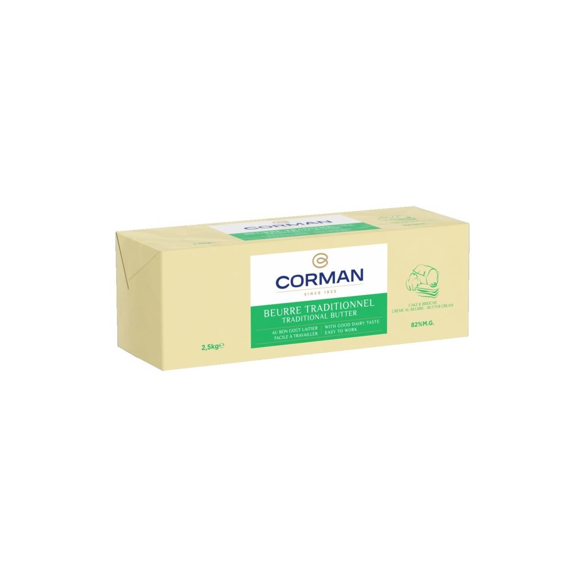 CORMAN BEURRE TRADITIONNEL BRIOCHE & CAKE  4X2,5KG 269532-20665601