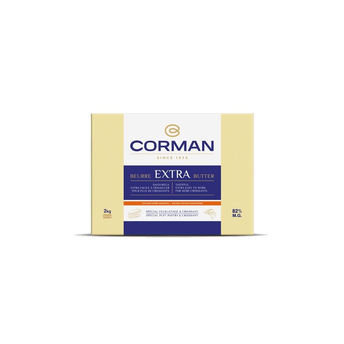 CORMAN BOTER EXTRA 82% BLADERDEEG & CROISSANT CAROTEEN 5 X 2KG 0029093 - 26851001  KG