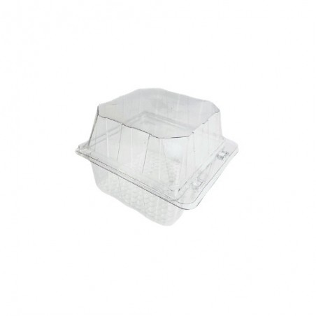 BOÎTE PATISSIERE PATIPACK CARRÉE INT.100X100X90MM COUVERCLE À CHARNIÈRE VENTILÉE 405PCS SCDE