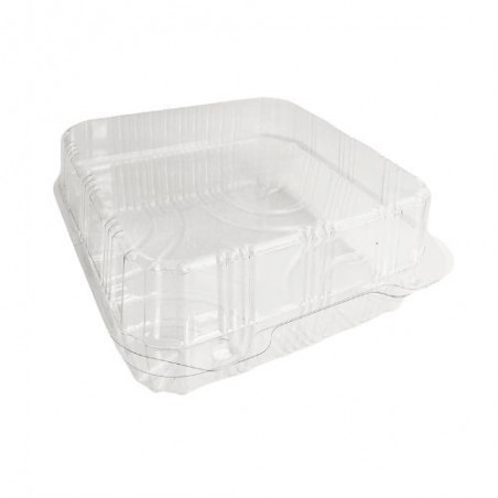 PATIPACK VIERKANT GEBAKSDOOSJE 16,5X16,5X8CM GEVENTILEERD SCHARNIERDEKSEL 320ST 