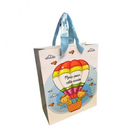 SAC SCOLAIRE MONTGOLFIERE "MERCI POUR CETTE ANNEE" 18X8XH22CM 