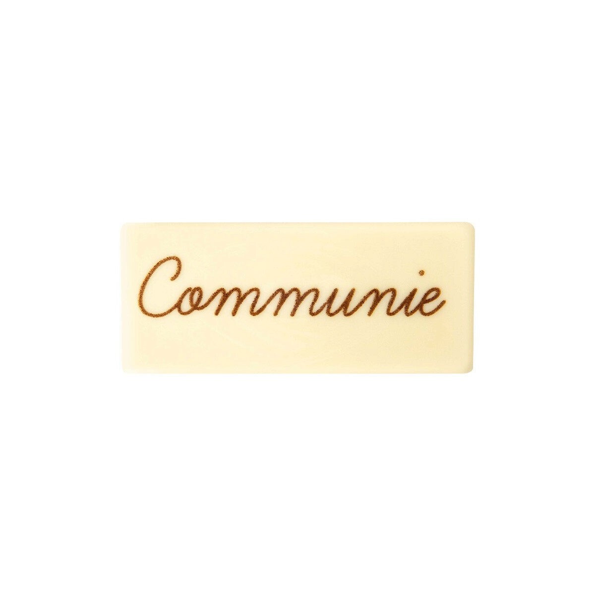 2012818 PLAQUETTE COMMUNIE 80X35MM CHOCOLAT BLANC 36PCES S/CDE