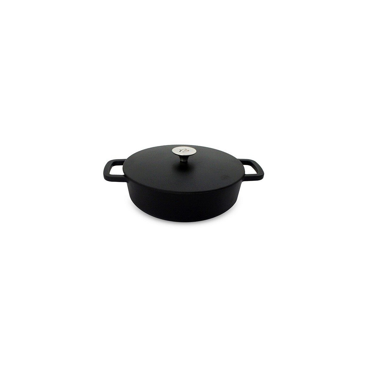 BAUMALU "BLACK DESIGN" COCOTTE FONTE RONDE 26CM3.2L BASSE