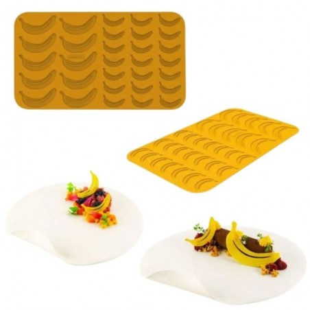 SILIKOMART NATURAE PRO MOULE SILICONE BANANA N.10 10,3X5,2XH0,2CM / 6,2X3,1XH0,2CM VOL 1,2-3,4ML