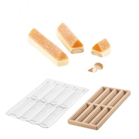 SILIKOMART TRITAN PRALINE MOULD CH016 KIT BAR TRONCO 12X2,5XH1CM + ICHB01 SILICONE MOULD